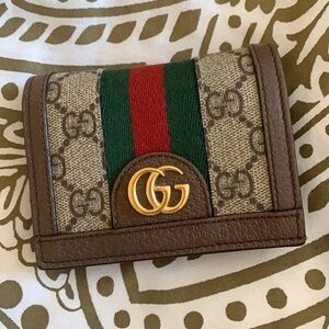 Gucci Beige and Red Stripe Wallet